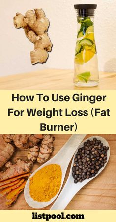 How To Use Ginger For Weight Loss (Fat Burner) #weightloss #fatburning #weightlossginger #ginger #gingerweightloss Detox Drinks, Slimming Detox, Healthy Weight Loss