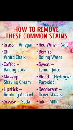 how to remove these common stains
