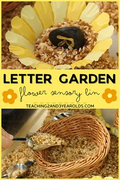This alphabet flower sensory bin is a fun, hands-on way to build toddler and preschool literacy skills! #sensory #sensorybin #alphabet #literacy #abc #flowers #preschool #toddlers #AGE2 #AGE3 #teaching2and3yearolds Sensory Activities, Sensory Activities For Preschoolers, Infant Sensory Activities, Sensory Activities Toddlers, Tactile Sensory Activities