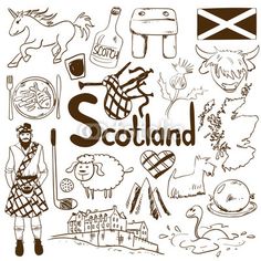 Doodle, Highlands, Doodles, Doodle Art, Scotland Map, Scotland Travel