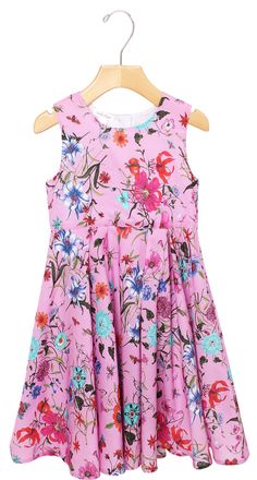 Floral Pink Cotton Dress with butterflies. Visit stella cove today and shop one of our romantic floral pink cotton dresses. We design clothes for girls with a sense of style Floral, Tops, Casual, Girls Cotton Dresses, Pink Cotton