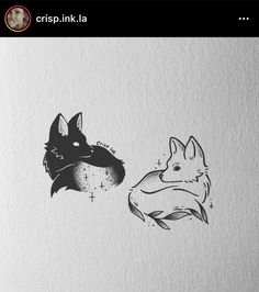 an animal and a dog are drawn on paper