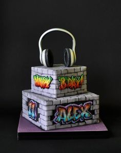 Graffiti cake by ArchiCAKEture Ciasta, Happy Birthday Cakes, Graffiti Party, 16 Birthday Cake, 13 Birthday Cake, Birthday Cakes For Teens