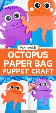 Are you searching for a fun and simple ocean animal craft for kids to make? If so, you’re going to love this octopus paper bag puppet craft for kids! It’s cute, easy to make, and great as a summer craft. Also, check out our ocean crafts for kids & Sea Creature Crafts for lots more ideas!