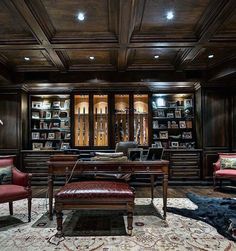 Incredible Luxury Dark Brown Wood Gun Room With Office Desk Man Room, Style, Man Office, House, Interieur