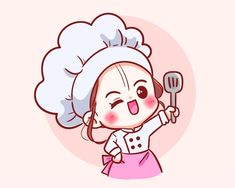Art And Illustration, Cartoon Logo, Cartoon, Girl Cooking, Cartoon Art