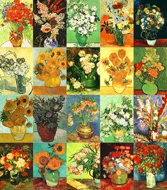 a collage of many different vases with flowers in them