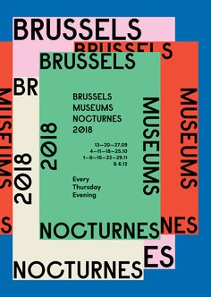 Specht Studio — Brussels Museums Nocturnes Museums, Risograph Poster, Portfolio, Typo Poster, Museum