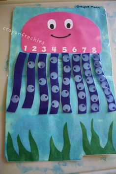 Here's a simple counting activity where students match numerals to the correct number of eyes. Activities For Kids, Math Activities Preschool, Math Classroom