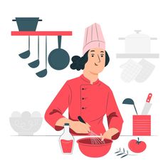 Flats, Design, Cooking Design, Vector Free, Page Design, Kitchen Cartoon, Concept