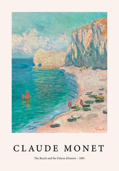 the cover of the book claude monet, which features an image of a beach