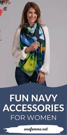 Today I’m sharing some lovely & Fun Navy Accessories for Women and a few odds and ends I thought you might like. This stunning abstract print scarf is part of a new collaboration with artist Kirsty Erskine-Hill. I think this colorway would work for some Winters and Blue Springs. But do take a look at all three in this collection; they’re vibrant and dynamic! Visit the blog to get all the details and see the other items I have featured! Special Occasion Outfits, Trendy Accessories, Navy Loafers, Style Icons, Timeless Handbag