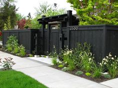 Front Yard Fence, Privacy Fence, Dark Fence Gates and Fencing Stock & Hill Landscapes, Inc Lake Stevens, WA Garden Landscaping, Back Garden Landscaping, Privacy Fence Landscaping, Fence Landscaping, Front Yard Fence, Privacy Fence Designs