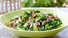 Broccoli Salad Recipe | Trisha Yearwood | Food Network Clean Eating Snacks, Brocolli Salad, Broccoli Salad Bacon, Broccoli Salad, Broccoli Salad Recipe, Broccoli Gratin, Broccoli, Potato Soup Recipe, Side Salad