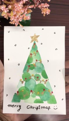 Christmas #christmas #cards #christmasdecor #christmasgifts #christmascardskids #christmascraftsforkids #christmasdiyideas Christmas Projects, Painted Christmas Cards, Christmas Diy, Easy Christmas Cards, Christmas Tree Cards, Christmas Tree Art