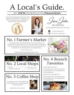 Real Estate Local Guide Template, Welcome Guide, City Guide Flyer, Community Newsletter, Real Estate Marketing, Customize, Canva, Printable - Etsy Res, Sra, Ims, Rossi, Bossbabe, Intro