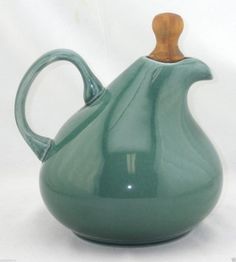 Russel Wright AMERICAN MODERN Steubenville Seafoam Green CARAFE & Wood Stopper Vintage Pottery, Steubenville, Vintage Dinnerware, Dishware, Seafoam Green, American Modern, Pottery Art