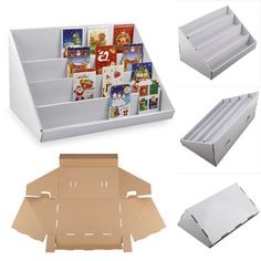 Buy 2 X 4 Tier White Collapsible Cardboard Greeting Card Display Stands in Cheap Price on m.alibaba.com Greeting Card Display Stand, Cardboard Display Stand, Craft Fair Booth Display, Craft Market Display, Greeting Card Display, Stall Display, Craft Fairs Booth, Diy Display