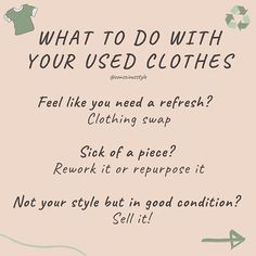 Clothes, Feelings, Clothing Swap, Done With You, Friendly, Sick, Like You, Planet Friendly, Piecings