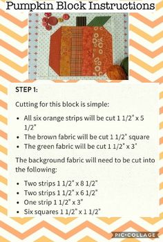 the instructions for pumpkin block instructions