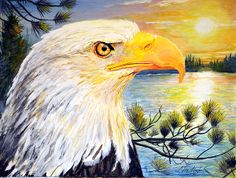 Eagle painting! Tigers, Alaska, Bird Art