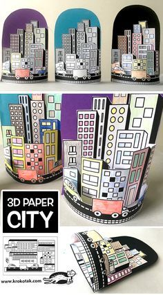 Origami, Crafts, Paper Crafts, Paper City, 3d Paper, Paper Art, Kids Art Projects, Art For Kids