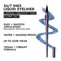 24/7 Inks Easy Ergonomic Liquid Eyeliner Pen - Urban Decay | Sephora Liquid Eyeliner Pen, Liquid Eyeliner, Liquid, Sephora