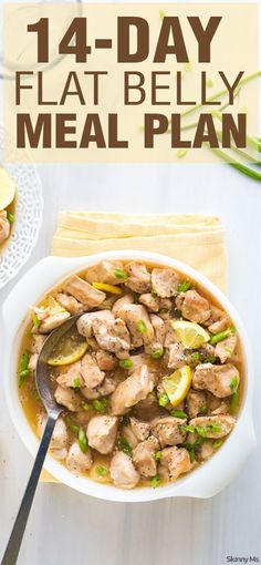 Try our 14 Day Flat Belly Meal Plan including recipes like this Crockpot Lemon Chicken! Flat Belly Diet, Fat Burning Foods, Diet And Nutrition