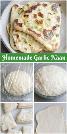 homemade garlic naan bread recipe with step by step instructions on how to make it