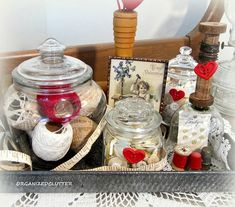 Creative Container Vignette Ideas Ideas, Valentine's Day, Art, Clutter, Projects, Repurposed, Container, Decorative Jars