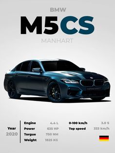 the bmw m5 css is shown in this poster