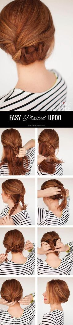 Are you sick of just straightening or curling your hair to make it look glamorous? Then these gorgeous braid tutorials are just for you. Diy Hairstyles, Peinados Faciles, Peinados, Coiffure Facile, Plaited Updo, Updo Hairstyles Tutorials, Hair Updos, Capelli, Cute Hairstyles