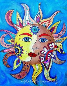 Good Sunday Morning...1/18/2015 Have A Great Martin Luther King Day...and week ahead!!! Mexican Art, Rita, Kunst, Luna, Folk, Naive Art, Sole, Sanat, La Luna