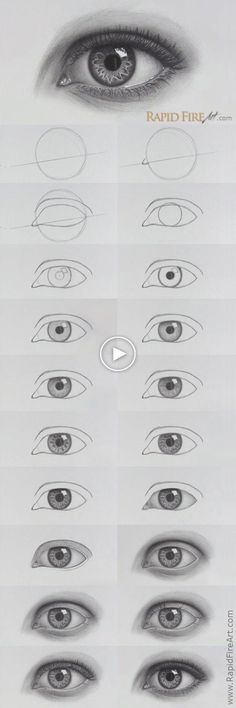 the different types of eyes are shown in this drawing lesson, which shows how to draw them