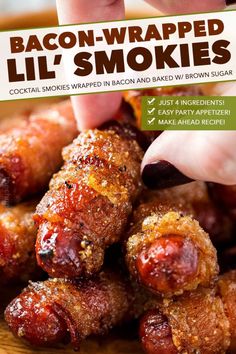 bacon wrapped lil - smokies cookbook cover with hand reaching for the top