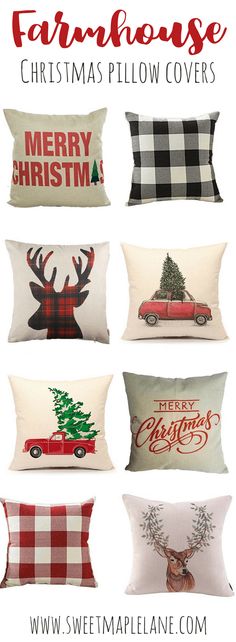 Farmhouse style Christmas pillow covers Decoration, Diy, Country Christmas, Quilting, Christmas Pillow Covers, Farmhouse Christmas, Christmas Pillows, Christmas Pillow, Farmhouse Style Christmas