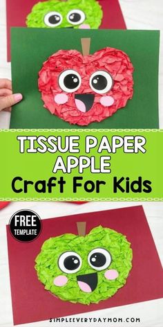 Apple season is here, and what better way to celebrate than with this tissue paper apple craft for kids? It’s a fun and easy project that’s perfect for a back to school craft. The result is a cute and colorful apple that’s perfect for decorating your home or classroom as a classroom craft. So gather up the materials and get started on this fun fall craft for kids today! Also, browse through all of our apple activities for more cool ideas.