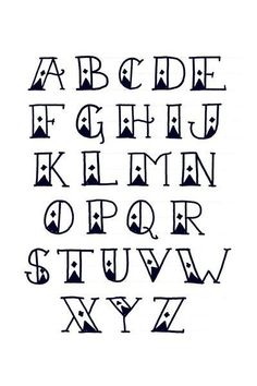 an old english alphabet with letters and numbers