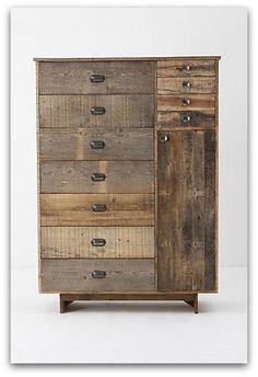 an old wooden dresser with several drawers