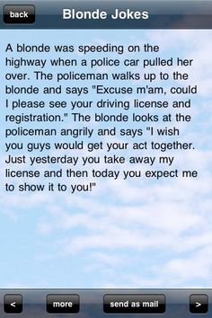 Blonde Jokes: Funny or Mean? Funny Texts, Inspiration, Blondes, Funny Fails, Funny Sayings, Funny Blonde Jokes, Dumb Blonde Jokes
