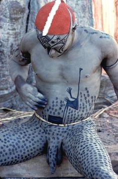 African man in body paint Body Painting Men, African Men, Tribal Body Paint, Body, African Art, Body Painting