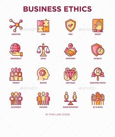 business and finance line icons set - web elements graphics on separate layers, each icon in different colors