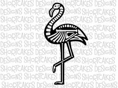 a black and white drawing of a flamingo with the words,'diffrents