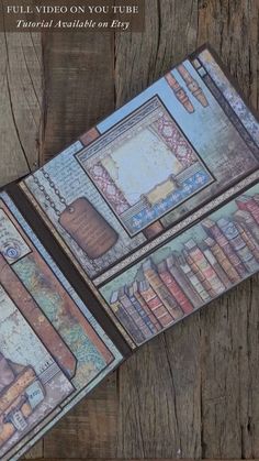 Travel themed scrapbook mini album tutorial. Handmade Journals Diy, Scrapbook Book, Handmade Photo Albums