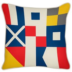 Navy flag pillow!! Love love love!! 22" OUTDOOR FLAGS PILLOW - Multicolored Outdoor, Outdoor Flags, Indoor Outdoor Pillows, Nautical Pillows, Outdoor Pillows, Decorative Pillows