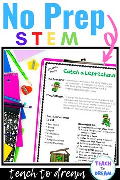 These FUN STEM St Patrick's Day activities require no prep, and are great for both in class and home school students, using only everyday materials. Elementary and primary school students will problem solve with these steam and steam activities. Encourage great creative and team building skills, whilst having fun with St Patrick's Day learning. This is the perfect activity for the busy teacher. To view this and other themes in more detail click the link 👀🍀 Steam Activities, Stem Challenges, Stem Activities, St Patrick Day Activities, Activities, March Stem