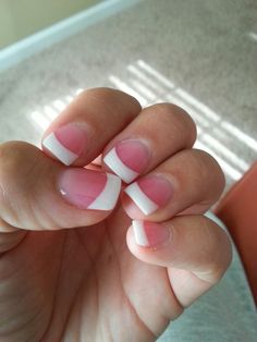 Pink And White French Tip, Pink With White Tips Nails, Pink And White French Nails, Pink And White Dip Nails, Pink And White Ombre Nails, Pink And White Nails, Pink And White Square Nails, Pink And White Powder Nails, Pink And White French Tip Nails