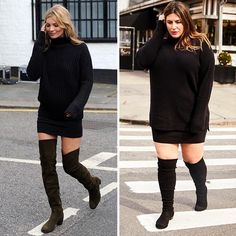 Kate Moss, Plus Size, Plus Size Outfits, Size 12 Women, Celebrity Outfits, High Boots