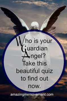 an angel statue with the words who is your guardian angel? take this beautiful quiz to find out now