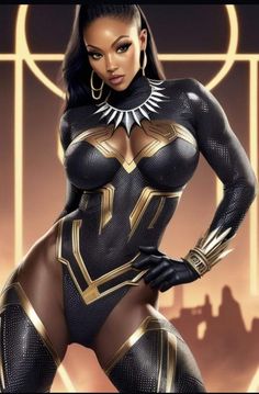 Marvel, Female Superhero, Black Characters, Black Girl Art, Female Black Panther, Beautiful Black Women, Black Superwoman, Beautiful Dark Skin